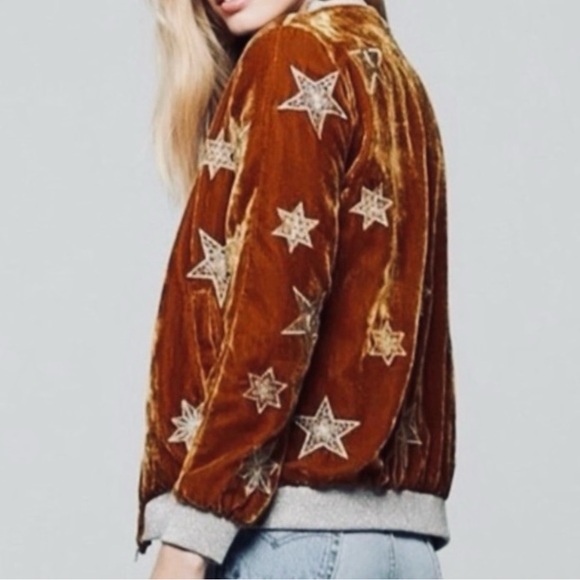 NWT Band Of The Free Medium Gold L'Astre Velvet star Jacket - Picture 7 of 7
